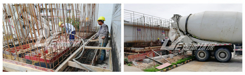 珠?；U水處理工程土建施工現(xiàn)場(chǎng)